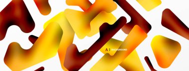 Renkli parlak soyut şekiller kompozisyonu. Duvar kağıdı, afiş, arkaplan, kart, kitap illüstrasyonu, iniş sayfası için dijital ağ geleceksel şablonu