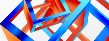 3 boyutlu küp vektör geometrik arkaplanı şekillendirir. Duvar kağıdı, afiş, arkaplan veya iniş için moda tekno iş şablonu