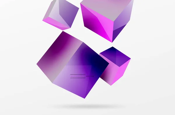 Vector Abstract Background Flying Cubes Composition Trendy Techno Business Template — Image vectorielle