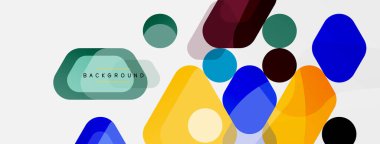 Soyut yuvarlak geometrik şekiller ve daireler. Duvar kağıdı, afiş, arkaplan veya iniş için moda tekno iş şablonu