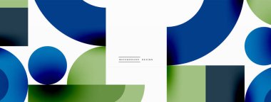 Çember ve kare geometrik arkaplan. Duvar kağıdı, pankart, arkaplan ya da iniş için üçgen ve kareli yuvarlak şekiller