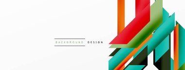 Minimum geometrik soyut arkaplan. Dinamik 3D çizgi kompozisyonu. Duvar kağıdı, afiş, arkaplan veya iniş için moda tekno iş şablonu