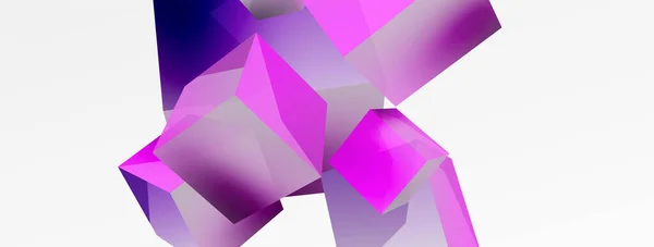 Vector Abstract Background Flying Cubes Composition Trendy Techno Business Template — Archivo Imágenes Vectoriales