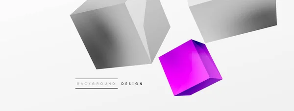 Vector Abstract Background Flying Cubes Composition Trendy Techno Business Template — 图库矢量图片