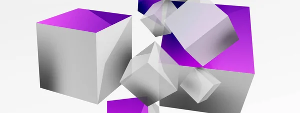 Vector Abstract Background Flying Cubes Composition Trendy Techno Business Template — Stock vektor