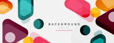 Soyut yuvarlak geometrik şekiller ve daireler. Duvar kağıdı, afiş, arkaplan veya iniş için moda tekno iş şablonu