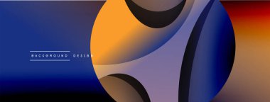 Yaratıcı geometrik duvar kağıdı. Asgari soyut arkaplan. Duvar kağıdı arkaplanı veya iniş sayfası için daire ve dalga kompozisyon vektör çizimi