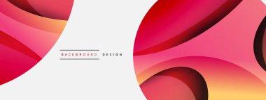 Yaratıcı geometrik duvar kağıdı. Asgari soyut arkaplan. Duvar kağıdı arkaplanı veya iniş sayfası için daire ve dalga kompozisyon vektör çizimi