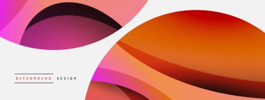 Yaratıcı geometrik duvar kağıdı. Asgari soyut arkaplan. Duvar kağıdı arkaplanı veya iniş sayfası için daire ve dalga kompozisyon vektör çizimi