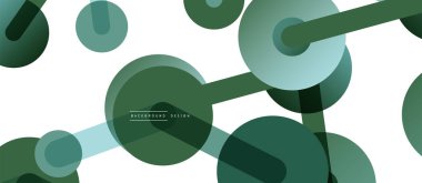 Çizgi noktaları geometrik soyut arkaplan bağlantıları. Çizgilerle birbirine bağlı çemberler. Duvar kağıdı, afiş, arkaplan veya iniş için moda tekno iş şablonu