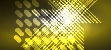 Arka plan duvar kağıtları, parlak çizgiler ve geometrik şekiller. Yapay Zeka teknolojisi, engelleme zinciri, iletişim, 5G, bilim, iş ve teknoloji konsepti için koyu duvar kağıdı