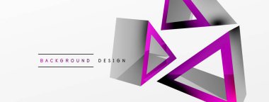 Üçgen soyut arkaplan. 3D vektör temel biçim teknolojisi veya iş konsepti bileşimi. Duvar kağıdı, afiş, arkaplan veya iniş için moda tekno iş şablonu