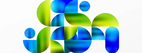 Circle Geometric Background Metallic Color Shiny Circles Shapes Vector Illustration — Stock Vector
