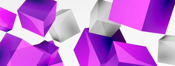 Cubes Vector Abstract Background Composition Square Shaped Basic Geometric Elements — 스톡 벡터