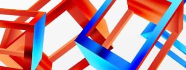 3 boyutlu küp vektör geometrik arkaplanı şekillendirir. Duvar kağıdı, afiş, arkaplan veya iniş için moda tekno iş şablonu