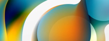 Fluid abstract background, round shapes and circle flowing design for wallpaper, banner, background or landing