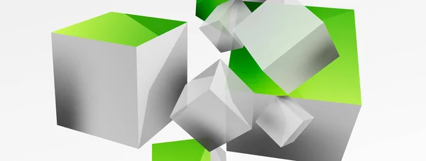 Cubes Vector Abstract Background Composition Square Shaped Basic Geometric Elements — стоковый вектор