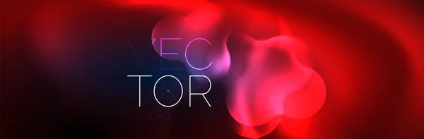 Glowing Neon Lights Abstract Shapes Composition Magic Energy Concept Template — Stock vektor