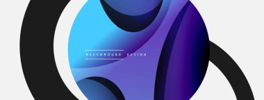 Yaratıcı geometrik duvar kağıdı. Asgari soyut arkaplan. Duvar kağıdı arkaplanı veya iniş sayfası için daire ve dalga kompozisyon vektör çizimi