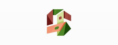 Yaratıcı geometrik duvar kağıdı. Soyut kurdele biçimi kompozisyonu. Duvar kağıdı, afiş, arkaplan veya iniş için tekno iş şablonu