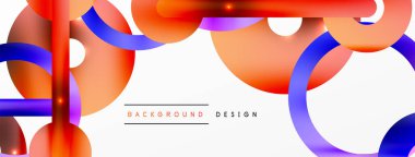 Çember bileşimi soyut arkaplan. Duvar kağıdı, afiş, arkaplan veya iniş için moda tekno iş şablonu