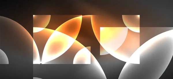 Абстрактный Фон Неоновыми Световыми Эффектами Круглые Формы Треугольники Круги Обои — стоковый вектор