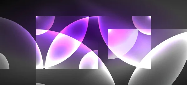 Fond Abstrait Avec Des Effets Lumière Néon Formes Rondes Triangles — Image vectorielle