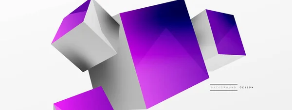 Cubes Vector Abstract Background Composition Square Shaped Basic Geometric Elements — Vetor de Stock