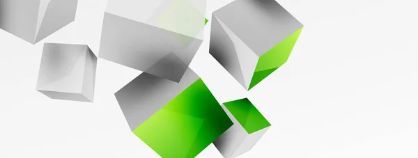 Vector Abstract Background Flying Cubes Composition Trendy Techno Business Template — 图库矢量图片