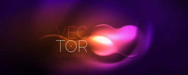 Neon Glowing Waves Magic Energy Space Light Concept Abstract Background — ストックベクタ