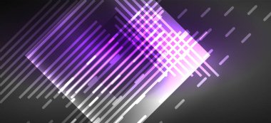 Arka plan duvar kağıtları, parlak çizgiler ve geometrik şekiller. Yapay Zeka teknolojisi, engelleme zinciri, iletişim, 5G, bilim, iş ve teknoloji konsepti için koyu duvar kağıdı