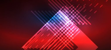 Arka plan duvar kağıtları, parlak çizgiler ve geometrik şekiller. Yapay Zeka teknolojisi, engelleme zinciri, iletişim, 5G, bilim, iş ve teknoloji konsepti için koyu duvar kağıdı