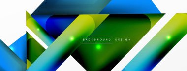 Dinamik 3d geometrik soyut arkaplan. Üçgenler ve diğer basit formlar. Duvar Kağıdı, Sancak, Arkaplan, Kart, Kitap İllüstrasyonu, İniş Sayfası