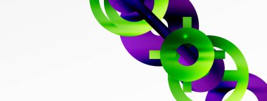 Minimum geometrik soyut arkaplan. Parlak ve parlak daire, çizgi ve yuvarlak şekiller tasarım. Duvar kağıdı, afiş, arkaplan veya iniş için moda tekno iş şablonu