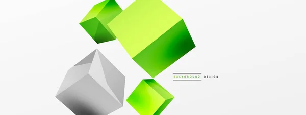 Cubes Vector Abstract Background Composition Square Shaped Basic Geometric Elements — Stockvector
