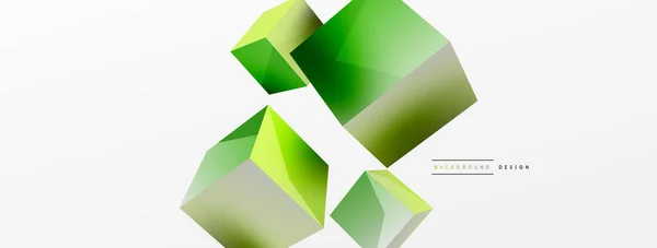 Cubes Vector Abstract Background Composition Square Shaped Basic Geometric Elements — Stockvector