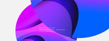 Yaratıcı geometrik duvar kağıdı. Asgari soyut arkaplan. Duvar kağıdı arkaplanı veya iniş sayfası için daire ve dalga kompozisyon vektör çizimi