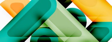 Kare ve daire en az soyut arkaplan. Duvar kağıdı afişi için vektör illüstrasyonu