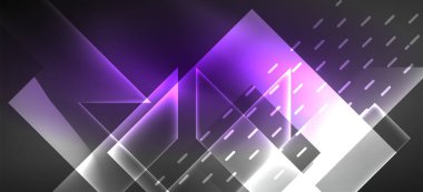 Arka plan duvar kağıtları, parlak çizgiler ve geometrik şekiller. Yapay Zeka teknolojisi, engelleme zinciri, iletişim, 5G, bilim, iş ve teknoloji konsepti için koyu duvar kağıdı