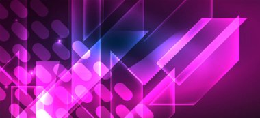 Arka plan duvar kağıtları, parlak çizgiler ve geometrik şekiller. Yapay Zeka teknolojisi, engelleme zinciri, iletişim, 5G, bilim, iş ve teknoloji konsepti için koyu duvar kağıdı