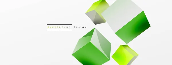 Vector Abstract Background Flying Cubes Composition Trendy Techno Business Template — Stockvector