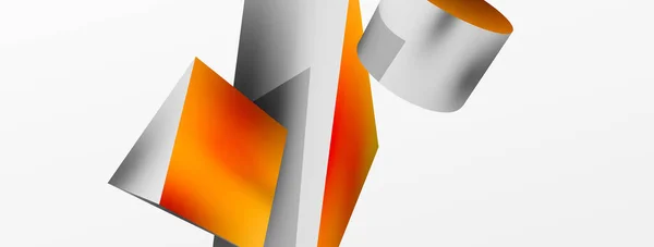 Metallic Shape Vector Geometric Background Trendy Techno Business Template Wallpaper — Stok Vektör