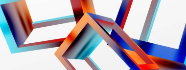 3 boyutlu küp vektör geometrik arkaplanı şekillendirir. Duvar kağıdı, afiş, arkaplan veya iniş için moda tekno iş şablonu