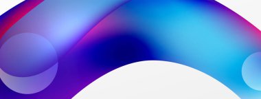 Fluid abstract background, round shapes and circle flowing design for wallpaper, banner, background or landing