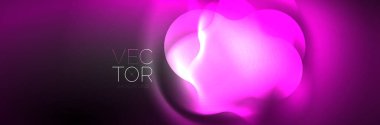 Glowing neon lights abstract shapes composition. Magic energy concept. Template for wallpaper, banner, background or landing