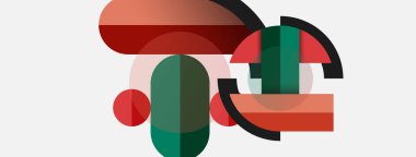 Yuvarlak geometrik şekiller çizgiler ve daireler. Duvar kağıdı afişi ya da iniş sayfası için vektör şablonu