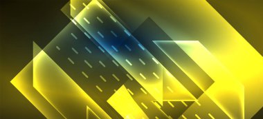 Arka plan duvar kağıtları, parlak çizgiler ve geometrik şekiller. Yapay Zeka teknolojisi, engelleme zinciri, iletişim, 5G, bilim, iş ve teknoloji konsepti için koyu duvar kağıdı