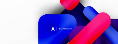 Renkli geometrik şekiller çizgiler, kareler ve üçgenler. Duvar kağıdı, pankart veya iniş sayfası için soyut arkaplan