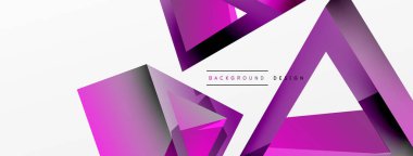 Üçgen soyut arkaplan. 3D vektör temel biçim teknolojisi veya iş konsepti bileşimi. Duvar kağıdı, afiş, arkaplan veya iniş için moda tekno iş şablonu