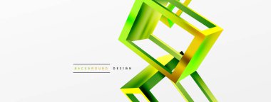 3 boyutlu küp vektör geometrik arkaplanı şekillendirir. Duvar kağıdı, afiş, arkaplan veya iniş için moda tekno iş şablonu